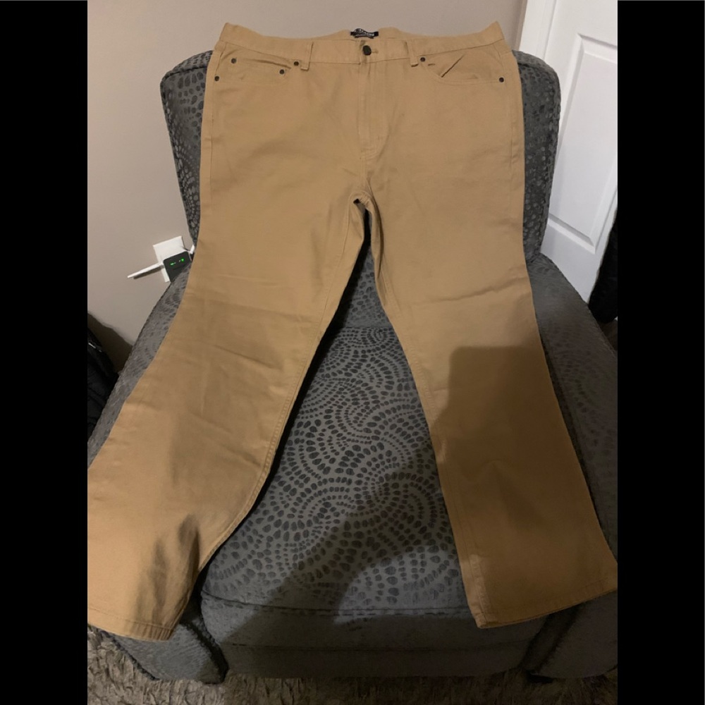Chaps Mens Five Pocket Twill Pants, 40Wx 32L, Bronze Color, Worn Once